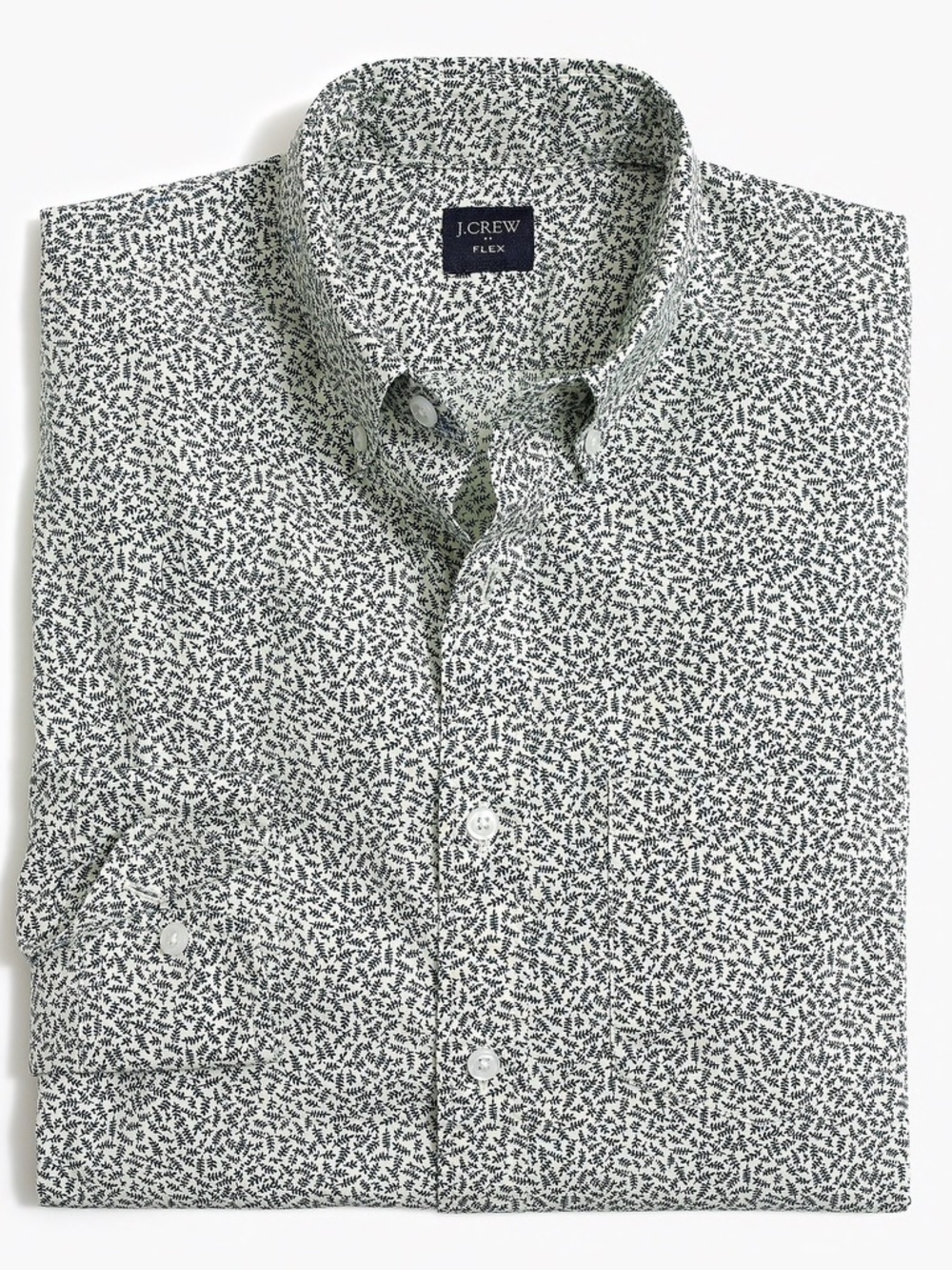 J. Crew Factory Slim-Fit Flex Washed Button Down Shirt Leaf Print